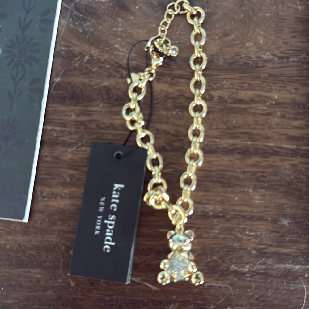 $129  Kate Spade Oh What Fun Spade Teddy Bear Charm Bracelet
